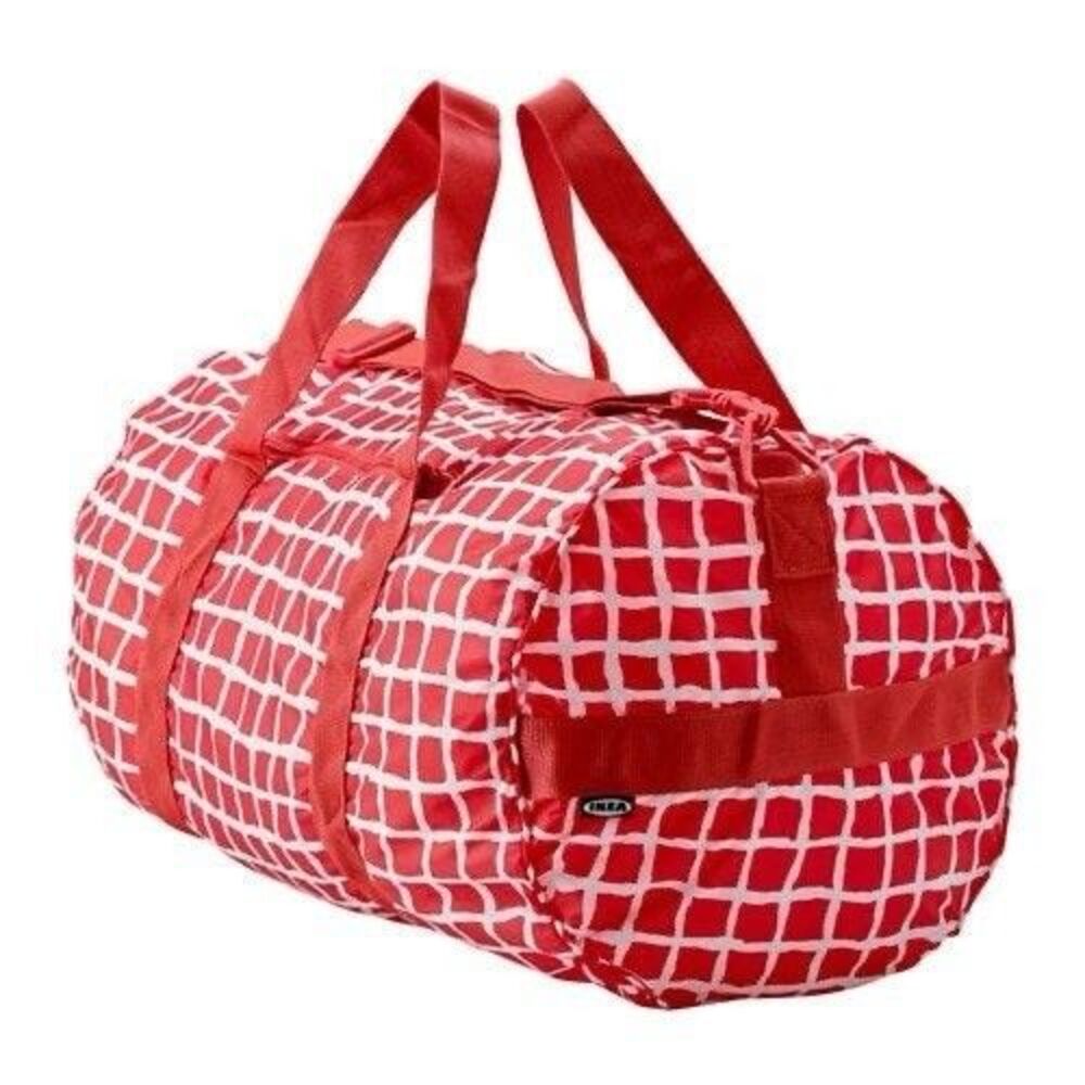 IKEA KNALLA Red & White Checkerboard Sport Duffle Bag